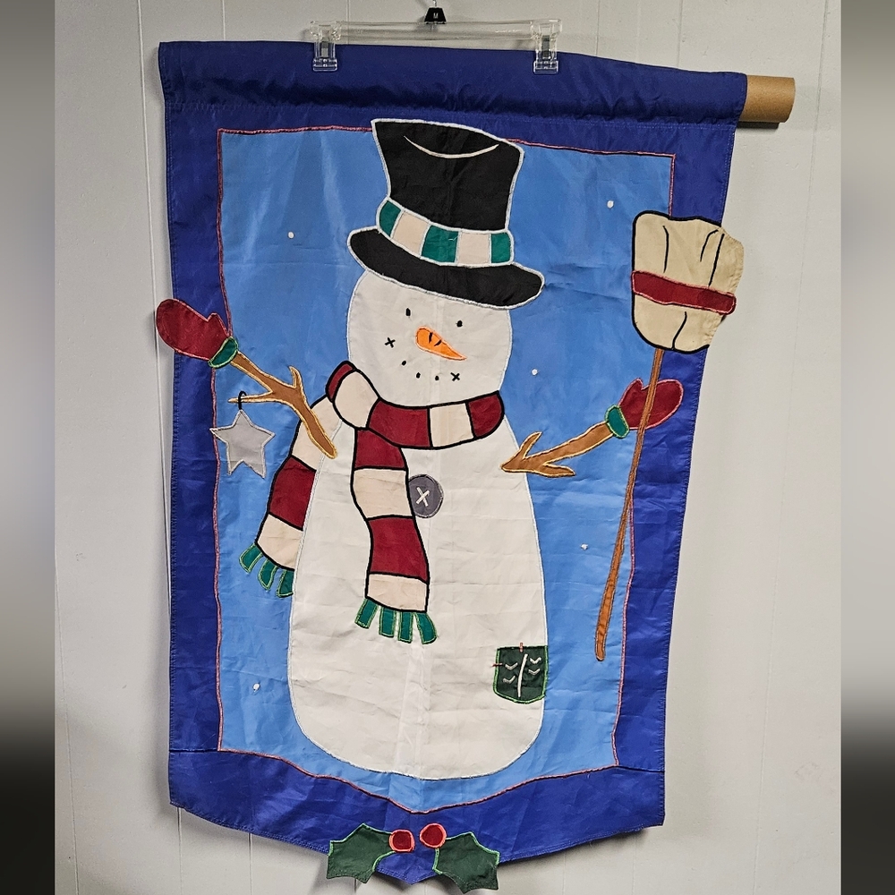 Holiday Snowman House Flag